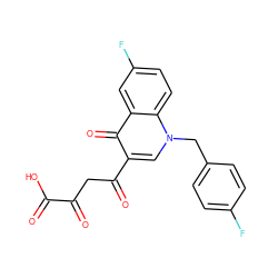 O=C(O)C(=O)CC(=O)c1cn(Cc2ccc(F)cc2)c2ccc(F)cc2c1=O ZINC000101549151