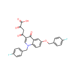 O=C(O)C(=O)CC(=O)c1cn(Cc2ccc(F)cc2)c2ccc(OCc3ccc(F)cc3)cc2c1=O ZINC000102889673