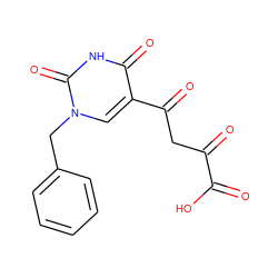 O=C(O)C(=O)CC(=O)c1cn(Cc2ccccc2)c(=O)[nH]c1=O ZINC000101034565