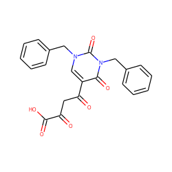 O=C(O)C(=O)CC(=O)c1cn(Cc2ccccc2)c(=O)n(Cc2ccccc2)c1=O ZINC000101075321