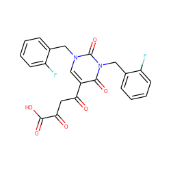 O=C(O)C(=O)CC(=O)c1cn(Cc2ccccc2F)c(=O)n(Cc2ccccc2F)c1=O ZINC000101036716