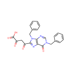 O=C(O)C(=O)CC(=O)c1nc2c(=O)n(Cc3ccccc3)cnc2n1Cc1ccccc1 ZINC000101042935