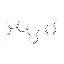 O=C(O)C(=O)CC(=O)c1sccc1Cc1cccc(F)c1 ZINC000101058961