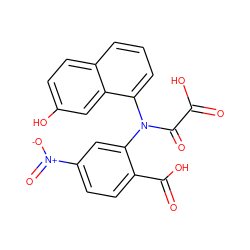 O=C(O)C(=O)N(c1cc([N+](=O)[O-])ccc1C(=O)O)c1cccc2ccc(O)cc12 ZINC000043120201