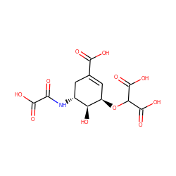 O=C(O)C(=O)N[C@@H]1CC(C(=O)O)=C[C@@H](OC(C(=O)O)C(=O)O)[C@H]1O ZINC000026725438