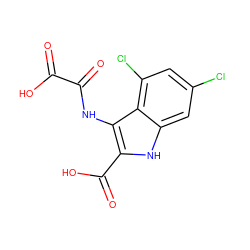 O=C(O)C(=O)Nc1c(C(=O)O)[nH]c2cc(Cl)cc(Cl)c12 ZINC000027523723