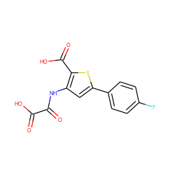 O=C(O)C(=O)Nc1cc(-c2ccc(F)cc2)sc1C(=O)O ZINC000013491455