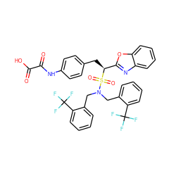 O=C(O)C(=O)Nc1ccc(C[C@@H](c2nc3ccccc3o2)S(=O)(=O)N(Cc2ccccc2C(F)(F)F)Cc2ccccc2C(F)(F)F)cc1 ZINC000096258563