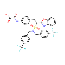 O=C(O)C(=O)Nc1ccc(C[C@H](c2nc3ccccc3o2)S(=O)(=O)N(Cc2ccc(C(F)(F)F)cc2)Cc2ccc(C(F)(F)F)cc2)cc1 ZINC000096258549