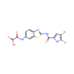 O=C(O)C(=O)Nc1ccc2nc(NC(=O)c3cc(Br)c(Br)[nH]3)sc2c1 ZINC000584904990