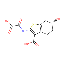 O=C(O)C(=O)Nc1sc2c(c1C(=O)O)CC[C@@H](O)C2 ZINC000013491473