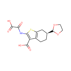 O=C(O)C(=O)Nc1sc2c(c1C(=O)O)CC[C@H](C1OCCO1)C2 ZINC000027518369