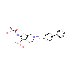 O=C(O)C(=O)Nc1sc2c(c1C(=O)O)CCN(CCc1ccc(-c3ccccc3)cc1)C2 ZINC000013491486