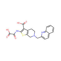 O=C(O)C(=O)Nc1sc2c(c1C(=O)O)CCN(Cc1ccc3ccccc3n1)C2 ZINC000013491483