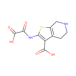 O=C(O)C(=O)Nc1sc2c(c1C(=O)O)CCNC2 ZINC000001551920