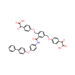 O=C(O)C(=O)c1ccc(OCc2ccc(COc3ccc(C(=O)C(=O)O)cc3)c(C(=O)Nc3ccc(Oc4ccc(-c5ccccc5)cc4)cc3)c2)cc1 ZINC000072170303