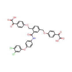 O=C(O)C(=O)c1ccc(OCc2ccc(COc3ccc(C(=O)C(=O)O)cc3)c(C(=O)Nc3ccc(Oc4ccc(Cl)c(Cl)c4)cc3)c2)cc1 ZINC000072169785