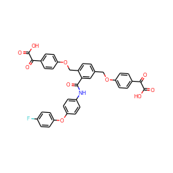 O=C(O)C(=O)c1ccc(OCc2ccc(COc3ccc(C(=O)C(=O)O)cc3)c(C(=O)Nc3ccc(Oc4ccc(F)cc4)cc3)c2)cc1 ZINC000072170250