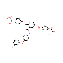 O=C(O)C(=O)c1ccc(OCc2ccc(COc3ccc(C(=O)C(=O)O)cc3)c(C(=O)Nc3ccc(Oc4cccc(F)c4)cc3)c2)cc1 ZINC000072170330