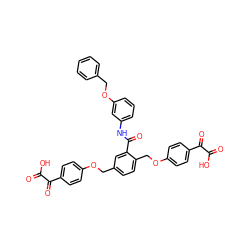 O=C(O)C(=O)c1ccc(OCc2ccc(COc3ccc(C(=O)C(=O)O)cc3)c(C(=O)Nc3cccc(OCc4ccccc4)c3)c2)cc1 ZINC000072169823