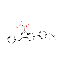 O=C(O)C(=O)c1cn(Cc2ccccc2)c2ccc(-c3ccc(OC(F)(F)F)cc3)cc12 ZINC000003938676