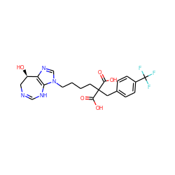 O=C(O)C(CCCCn1cnc2c1NC=NC[C@H]2O)(Cc1ccc(C(F)(F)F)cc1)C(=O)O ZINC000013807764