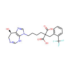 O=C(O)C(CCCCn1cnc2c1NC=NC[C@H]2O)(Cc1ccccc1C(F)(F)F)C(=O)O ZINC000013807760