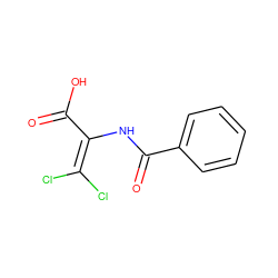 O=C(O)C(NC(=O)c1ccccc1)=C(Cl)Cl ZINC000000129907