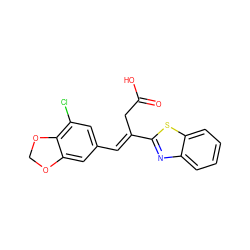 O=C(O)C/C(=C\c1cc(Cl)c2c(c1)OCO2)c1nc2ccccc2s1 ZINC000007988214