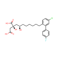 O=C(O)C[C@@](O)(C[C@H](O)CCCCCCc1ccc(Cl)cc1-c1ccc(F)cc1)C(=O)O ZINC000013781075