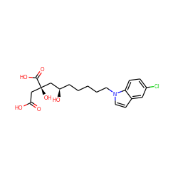 O=C(O)C[C@@](O)(C[C@H](O)CCCCCn1ccc2cc(Cl)ccc21)C(=O)O ZINC000013781085