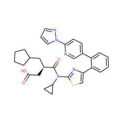 O=C(O)C[C@@H](CC1CCCC1)C(=O)N(c1nc(-c2ccccc2-c2ccc(-n3cccn3)nc2)cs1)C1CC1 ZINC000198982493