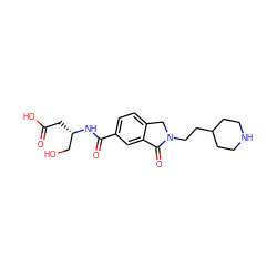 O=C(O)C[C@@H](CO)NC(=O)c1ccc2c(c1)C(=O)N(CCC1CCNCC1)C2 ZINC000029565178