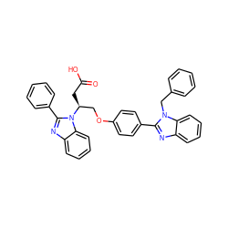 O=C(O)C[C@@H](COc1ccc(-c2nc3ccccc3n2Cc2ccccc2)cc1)n1c(-c2ccccc2)nc2ccccc21 ZINC000146289514