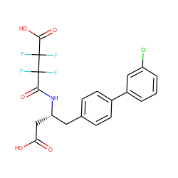 O=C(O)C[C@@H](Cc1ccc(-c2cccc(Cl)c2)cc1)NC(=O)C(F)(F)C(F)(F)C(=O)O ZINC000068247604