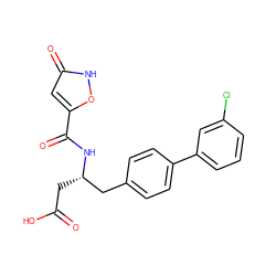 O=C(O)C[C@@H](Cc1ccc(-c2cccc(Cl)c2)cc1)NC(=O)c1cc(=O)[nH]o1 ZINC000068247600