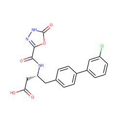 O=C(O)C[C@@H](Cc1ccc(-c2cccc(Cl)c2)cc1)NC(=O)c1n[nH]c(=O)o1 ZINC000068247602