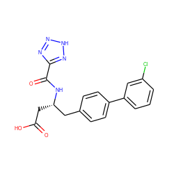 O=C(O)C[C@@H](Cc1ccc(-c2cccc(Cl)c2)cc1)NC(=O)c1nn[nH]n1 ZINC000166174372