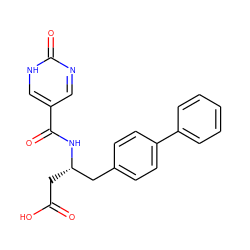 O=C(O)C[C@@H](Cc1ccc(-c2ccccc2)cc1)NC(=O)c1cnc(=O)[nH]c1 ZINC000166170314