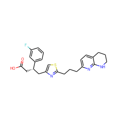 O=C(O)C[C@@H](Cc1csc(CCCc2ccc3c(n2)NCCC3)n1)c1cccc(F)c1 ZINC000028570413