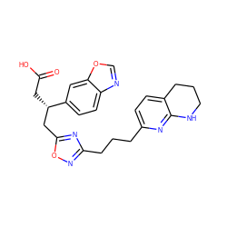 O=C(O)C[C@@H](Cc1nc(CCCc2ccc3c(n2)NCCC3)no1)c1ccc2ncoc2c1 ZINC000028568668