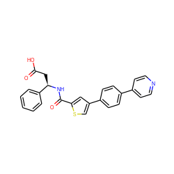 O=C(O)C[C@@H](NC(=O)c1cc(-c2ccc(-c3ccncc3)cc2)cs1)c1ccccc1 ZINC000006744035