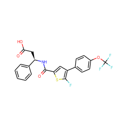 O=C(O)C[C@@H](NC(=O)c1cc(-c2ccc(OC(F)(F)F)cc2)c(F)s1)c1ccccc1 ZINC000066251629