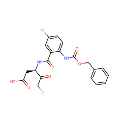 O=C(O)C[C@@H](NC(=O)c1cc(Cl)ccc1NC(=O)OCc1ccccc1)C(=O)CF ZINC000028825311