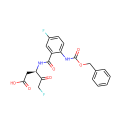 O=C(O)C[C@@H](NC(=O)c1cc(F)ccc1NC(=O)OCc1ccccc1)C(=O)CF ZINC000028825316