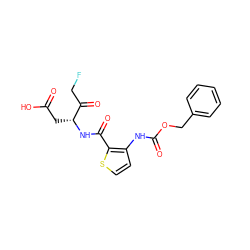 O=C(O)C[C@@H](NC(=O)c1sccc1NC(=O)OCc1ccccc1)C(=O)CF ZINC000028825321