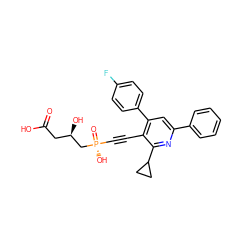 O=C(O)C[C@@H](O)C[P@](=O)(O)C#Cc1c(-c2ccc(F)cc2)cc(-c2ccccc2)nc1C1CC1 ZINC000026671833