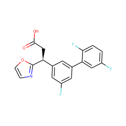 O=C(O)C[C@@H](c1cc(F)cc(-c2cc(F)ccc2F)c1)c1ncco1 ZINC001772627245