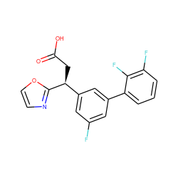 O=C(O)C[C@@H](c1cc(F)cc(-c2cccc(F)c2F)c1)c1ncco1 ZINC001772581406