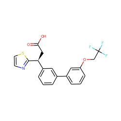 O=C(O)C[C@@H](c1cccc(-c2cccc(OCC(F)(F)F)c2)c1)c1nccs1 ZINC001772608611